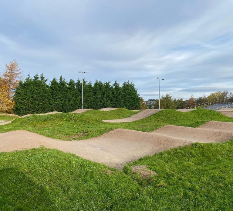 image shows Peel Park BMX track in Bradford